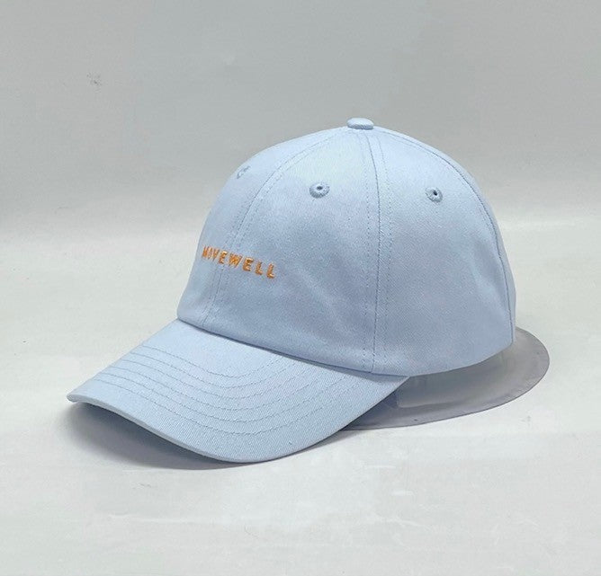 MOVEWELL Dad Cap in Baby Blue with Mandarin embroidery, side view