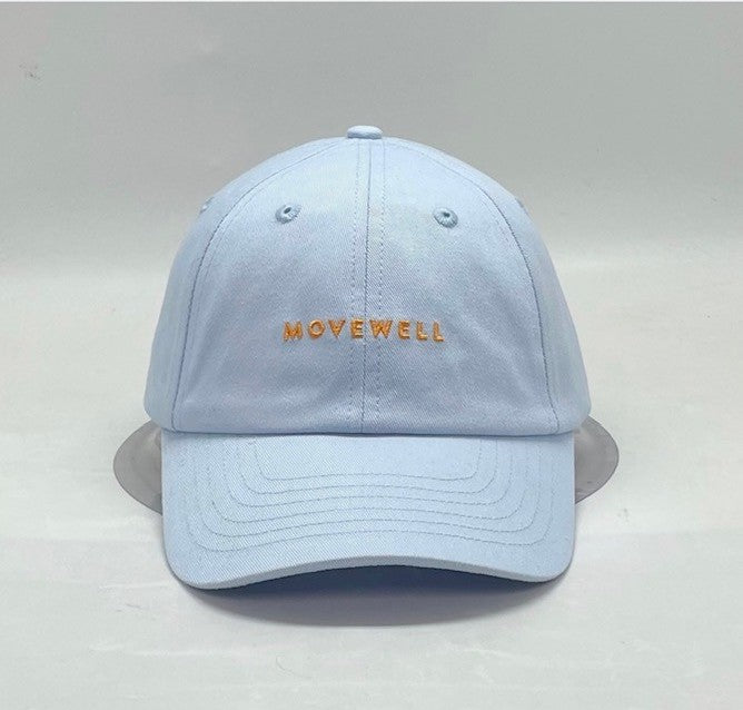 MOVEWELL Dad Cap in Baby Blue with Mandarin embroidery, front view