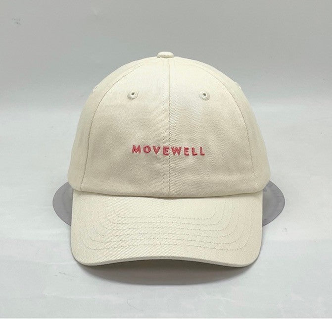 MOVEWELL Dad Cap in Cream with Watermelon embroidery, side view