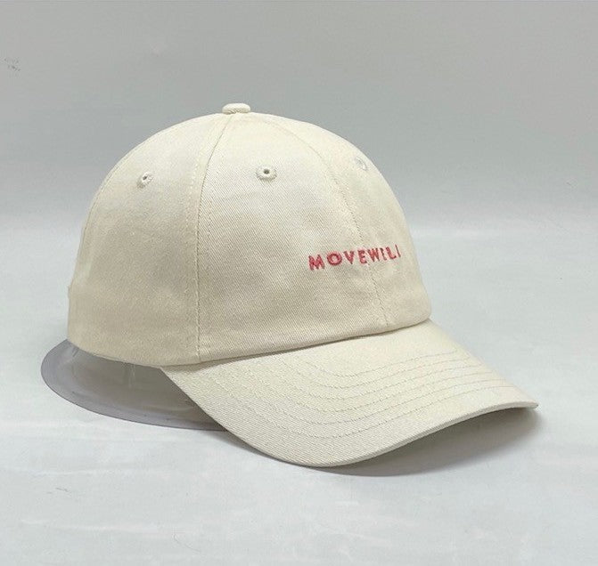 MOVEWELL Dad Cap in Cream with Watermelon embroidery, front view